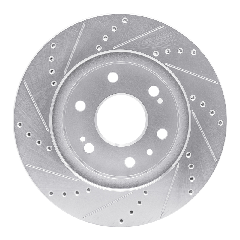 Chevrolet Tahoe Brake Rotor (1) - Front Right - R1 Concepts - Drilled & Slotted - Silver - `09-`20